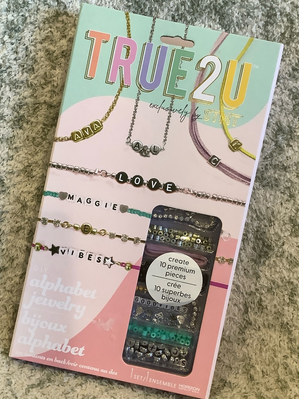 True2U Alphabet Jewelry Making Letter Word Beading Craft Kit NWT